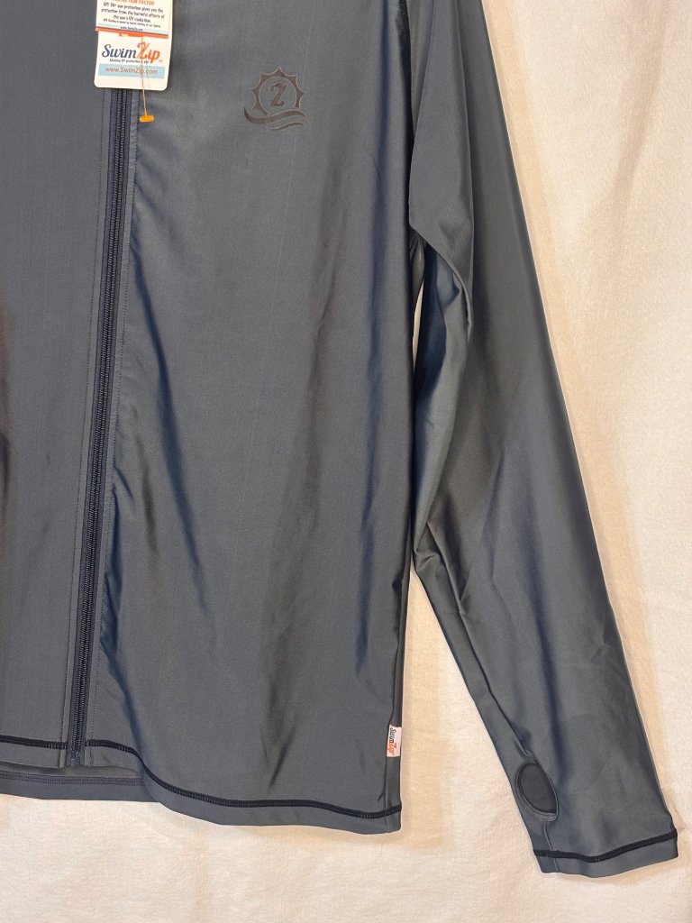 Swimzip Mens Upf 50+ Rash Guard Jacket Gray Xl Lightweight Sun Protection — image 5 of 8